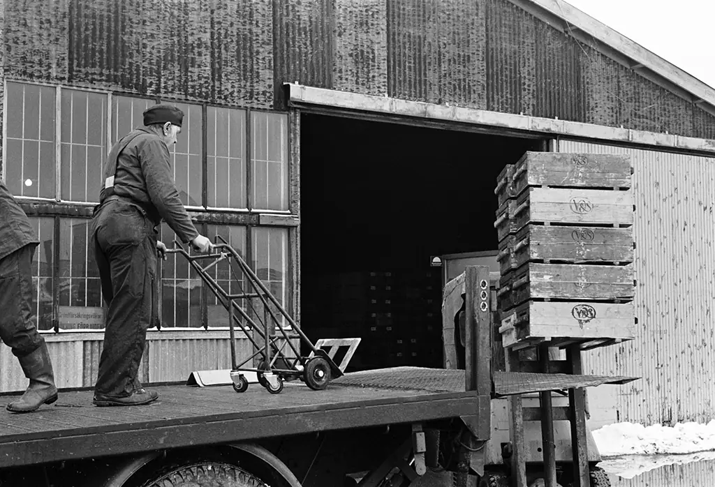 Orderplockare i Stockholm arbetar med gods i lager